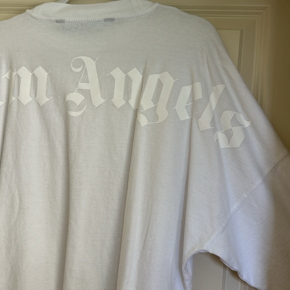 Palm Angels White Classic Logo Over T-Shirt Long Sleeve Crew Neck - Picture 11 of 13